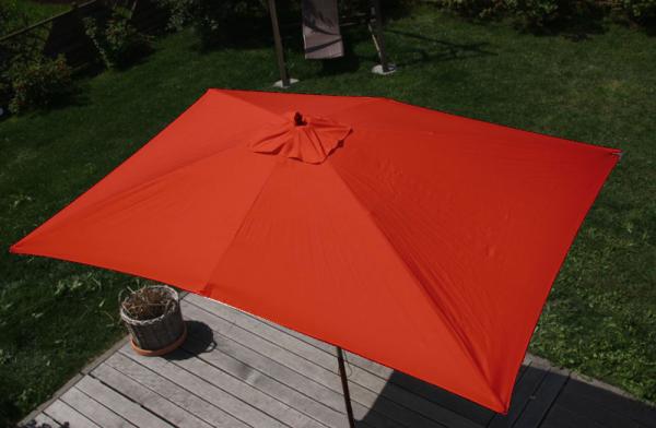 Sonnenschirm Florida, Gartenschirm Marktschirm, 2x3m Polyester/Holz 6kg ~ terracotta