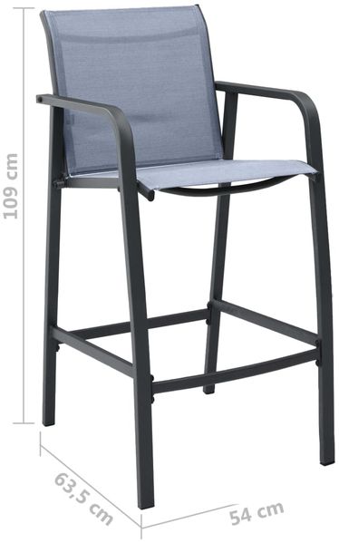 vidaXL Garten-Barstühle 4 Stk. Grau Textilene 48119 Bild 7