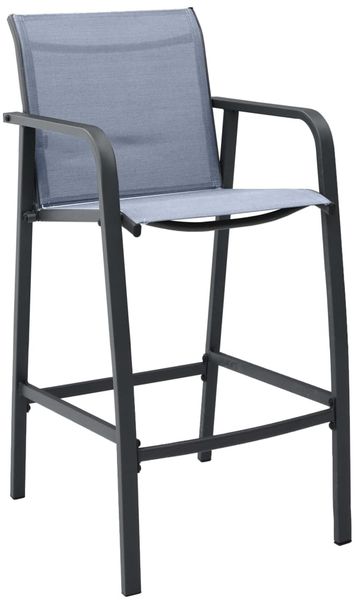 vidaXL Garten-Barstühle 4 Stk. Grau Textilene 48119 Bild 2