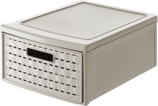 Rotho Schubladenbox Country klein, 8,3 L cappuccino