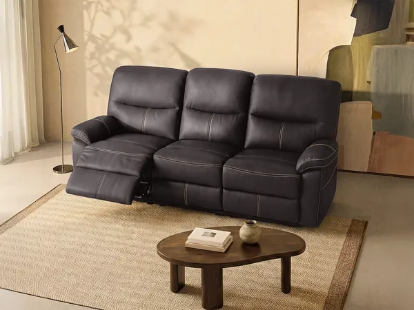 Vente-unique - CANBY Sofa Kunstleder Braun - B 90 cm x H 95 cm x L 183 cm