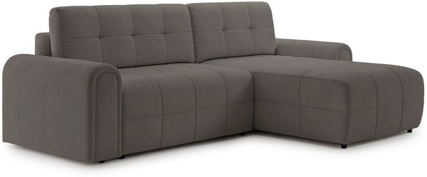 Selsey Simolla – Ecksofa mit Schlaffunktion und Bettkasten, rechts, Chenille, Taupe