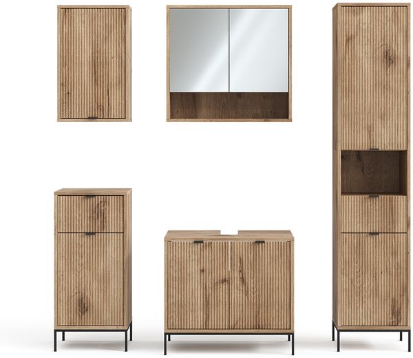 Badmöbel-Set Eliza Viking Oak 5 Teile Vicco
