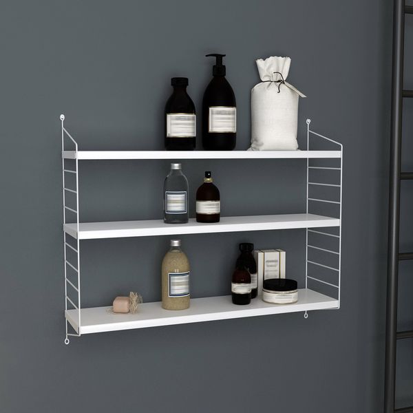 en.casa 'Strängnäs' Modulares Wandregal, Stahl, Weiß, 50 x 60 x 15 cm