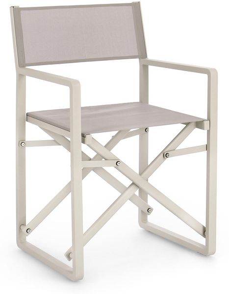 Regiestuhl Konnor aus Aluminium, modern klappbar, Beige Taupe, leicht und pflegeleicht