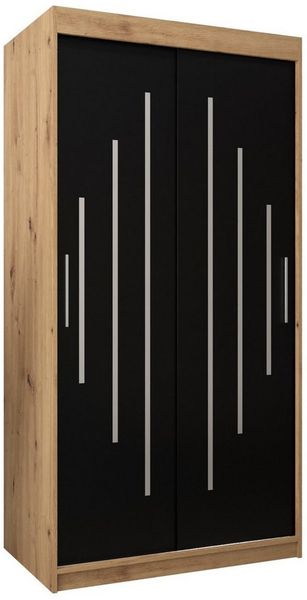 ABIKS MÖBEL Schwebetürenschrank YORK Schlafzimmerschrank - mit Kleiderstange, Regalen