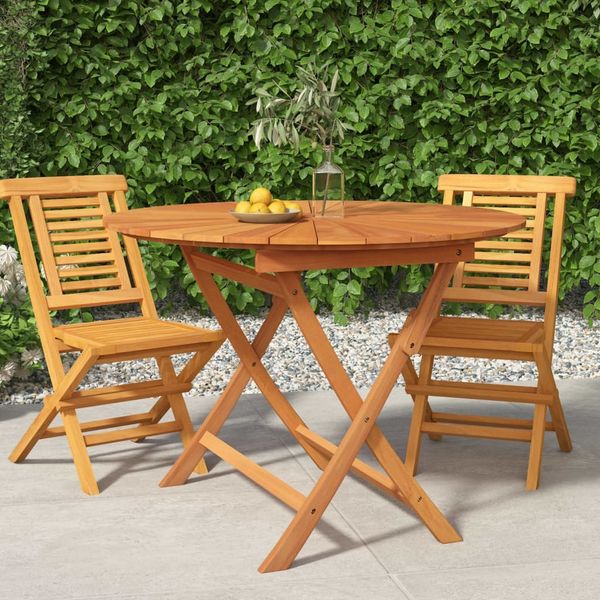 vidaXL Gartentisch Klappbar Ø 85x75 cm Massivholz Teak 362619