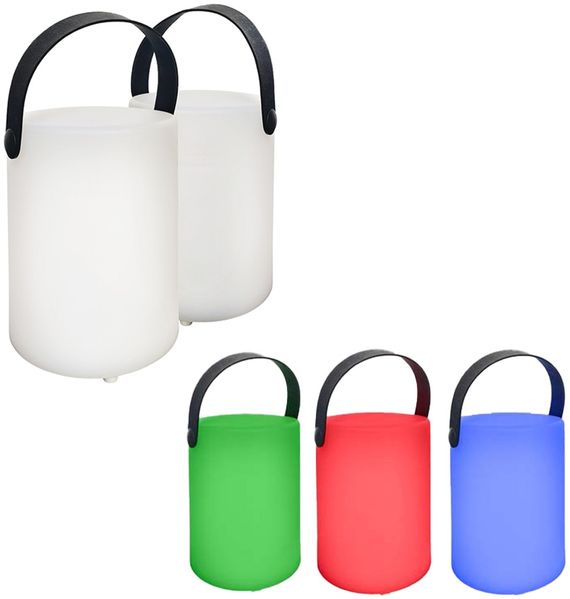 RGB LED Tischleuchte, Außenlampe, Fernbedienung, IP44, 2er Set