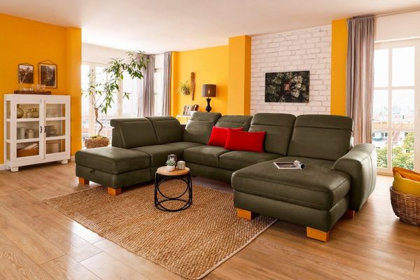Home affaire Wohnlandschaft Dundee U-Form, wahlweise mit Kopfteilverstellung und zusätzlich mit Bettfunktion
