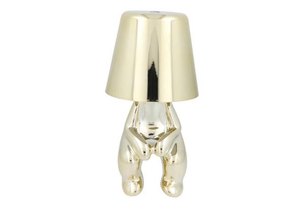 Tischlampe in Gold Nachttisch LED-Beleuchtung sitzender Mann 2700–6500 K