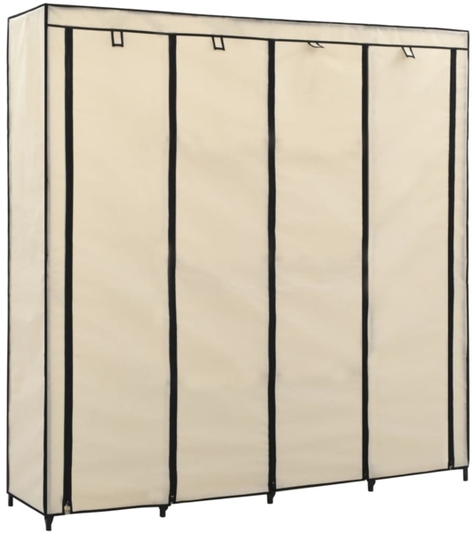 vidaXL Kleiderschrank mit 4 Fächern, creme, 175 x 45 x 170 cm