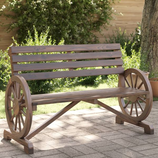 vidaXL Gartenbank 2-Sitzer Massivholz Tanne 365104