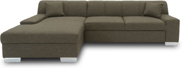 DOMO Collection Bero Kis, Ecksofa mit Schlaffunktion inkl. Zierkissen, Webstoff stone, 153 x 268 cm