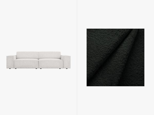 Micadoni 3-Sitzer Sofa Jodie Boucle Baloo Schwarz