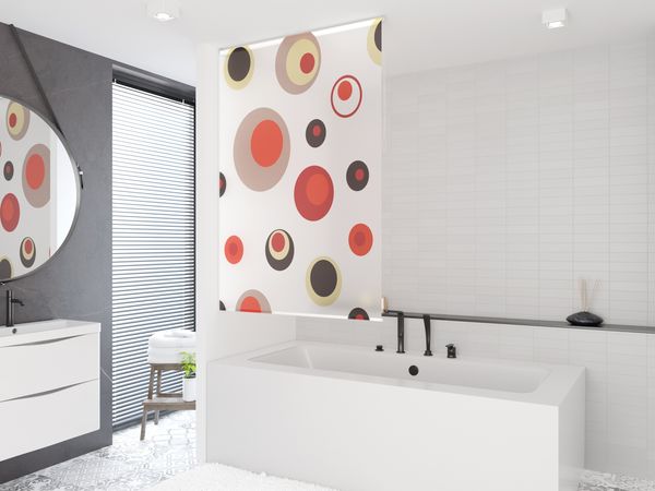 Basic Duschrollo 160x240 cm Modell Colorful weiss braun rot orange Duschvorhang!