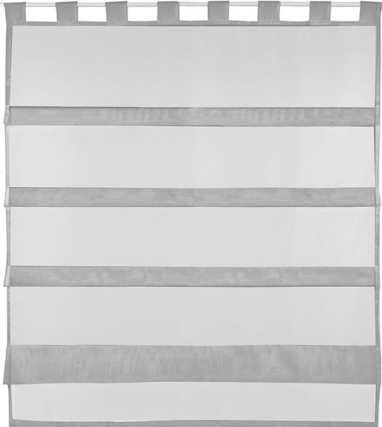 Bestlivings graue Bistrogardine Transparent mit Schlaufen in 90x110 cm ( BxL ), in vielen Varianten erhältlich