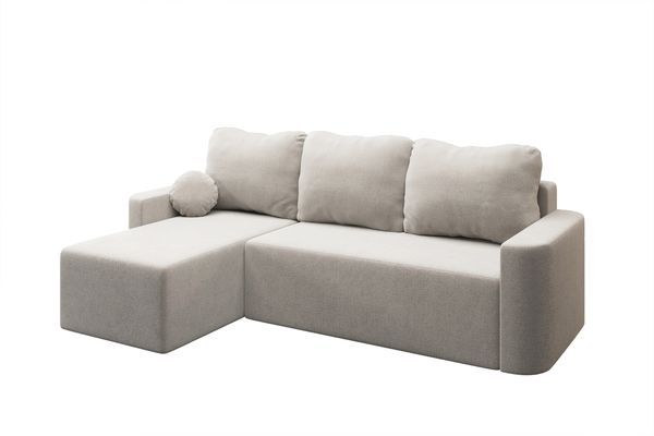 AX LIVING Modern Whimple 3 Sitz Sofa mit Schlaffunktion 240cm in Creme