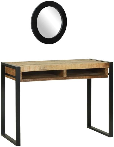 vidaXL Schminktisch mit Regal Braun 100 x 50 x 75 cm Massivholz Mango 4015965