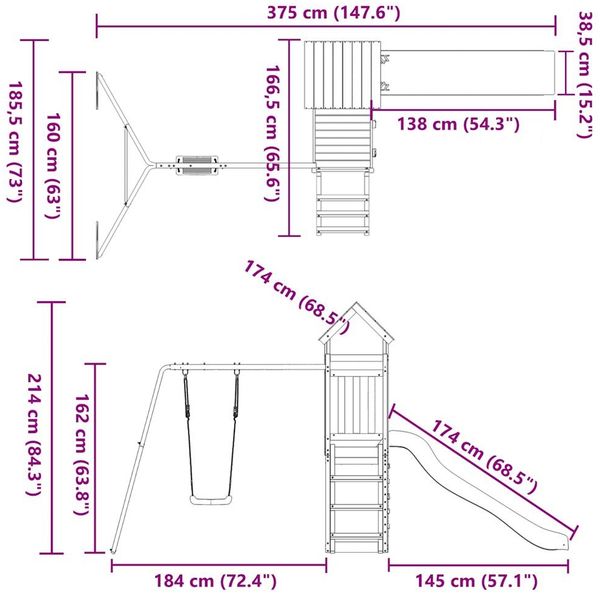 vidaXL Spielturm Massivholz Douglasie 3155892 Bild 12