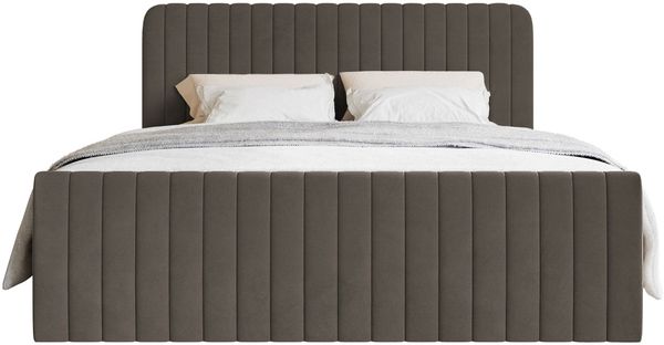 Selsey 'Saliano' Boxspringbett mit Bettkasten, Topper und Samtbezug, Braun, 160x200 cm Bild 6