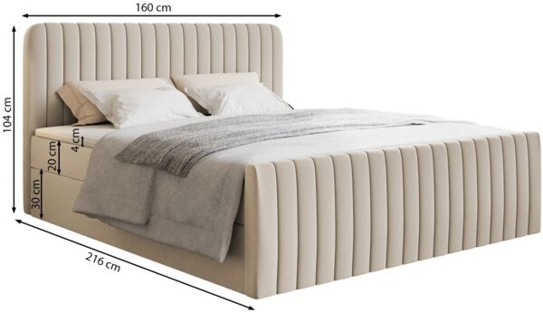 Selsey 'Saliano' Boxspringbett mit Bettkasten, Topper und Samtbezug, Braun, 160x200 cm Bild 5