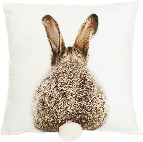 Dekoleidenschaft Kissenhülle "Hase" verschiedene Modelle, 45x45 cm, Zierkissenbezug, Kissenbezug, Osterdekoration, Zierkissenhülle mit Ostermotiv, Kuschelkissenhülle