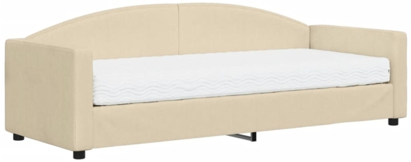 vidaXL Tagesbett mit Matratze Creme 80x200 cm Stoff 3197169