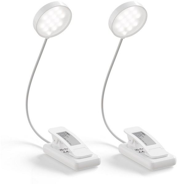 LQWELL LED Schreibtischlampe LED Leselampe Nachttischlampe Leselampe Tisch Buch Klemme im Bett, LED fest integriert, 3 Farbtemperaturen, 10 Helligkeitsstufen, stufenlos dimmbar, 360° flexibles Buchlicht, Für Kinder und Buchliebhaber, ideal für Büro, Sc...