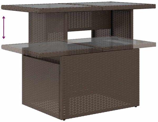 vidaXL 6-tlg. Garten-Sofagarnitur mit Kissen Braun Poly Rattan 3326734 Bild 8
