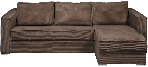Vente-unique - LORETO Sofa SamtStoff Braun - B 223 cm152 cm x H 90 cm x L 278 cm