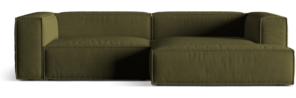 Micadoni Ecksofa Nuria 4-Sitzer Rechts Samt Moßgrün Melange