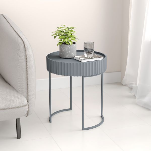 Beistelltisch Rill 46xØ40 cm Grau [en. casa]
