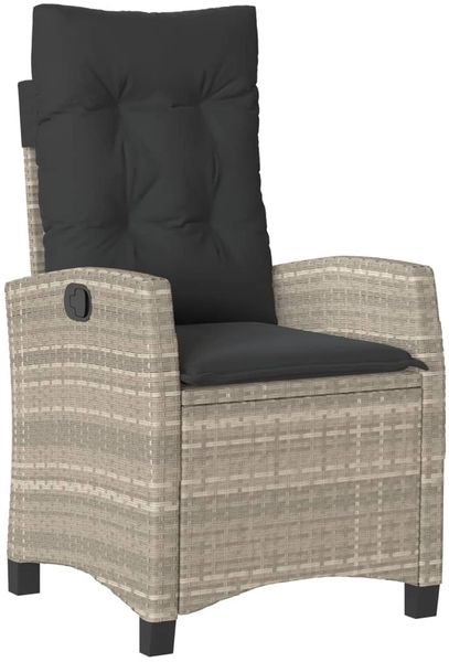 vidaXL 5-tlg. Garten-Essgruppe mit Kissen Hellgrau Poly Rattan 3212843 Bild 4