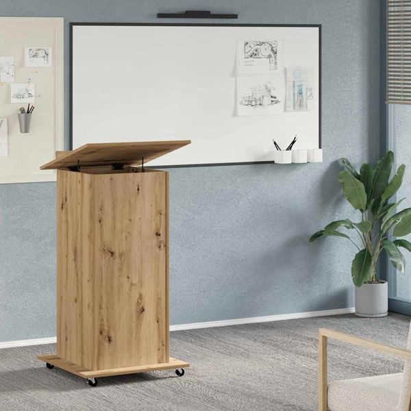 vidaXL Podium mit Regal Artisan-Eiche 55 x 55 x 107 cm Holzwerkstoff 862298