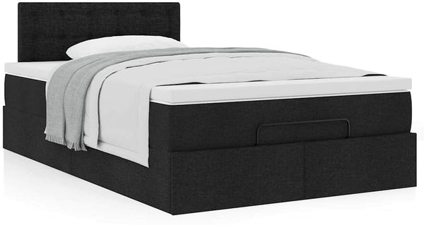 vidaXL Ottoman-Bett mit Matratze Schwarz 120x200 cm Stoff 3311617 Bild 4