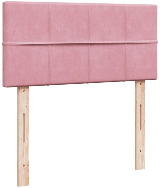 vidaXL Ottoman-Bett mit Matratze & LEDs Rosa 90x190 cm Samt 3312595 Bild 7