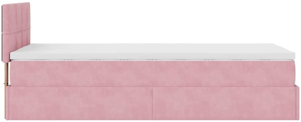 vidaXL Ottoman-Bett mit Matratze & LEDs Rosa 90x190 cm Samt 3312595 Bild 8