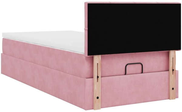 vidaXL Ottoman-Bett mit Matratze & LEDs Rosa 90x190 cm Samt 3312595 Bild 9