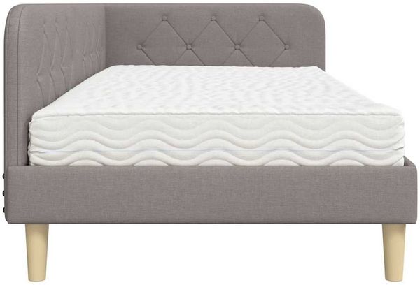 vidaXL Eckbettgestell Taupe 90 x 190 cm Stoff 3394114 Bild 8