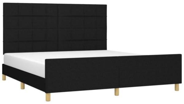 Bettgestell mit Kopfteil Schwarz 160x200 cm Stoff [3125067] Bild 3