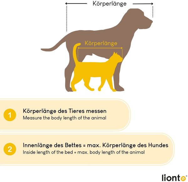 lionto Katzenkissen modernes Bett mit Plüsch-Innenfläche & meliertem Außenbezug, rutschfest, waschbar, 75x60 cm, braun Bild 8