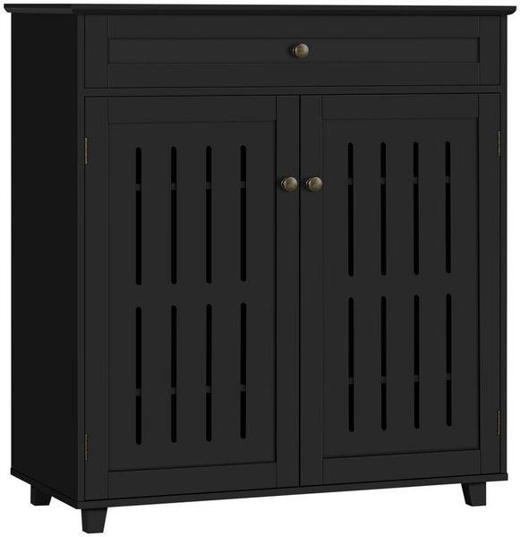Yaheetech Schuhschrank mit verstellbaren Einlegeböden und Schublade, Holz, 78 x 37 x 85,5 cm, Schwarz