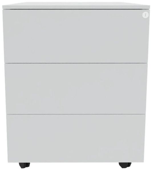 Q-Connect Rollcontainer 3 Laden Stahl weiß.