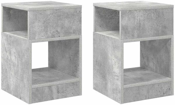 vidaXL Beistelltisch 2 pcs Beton Grau 30,5 x 30 x 45 cm Holzwerkstoff 890903 Bild 2