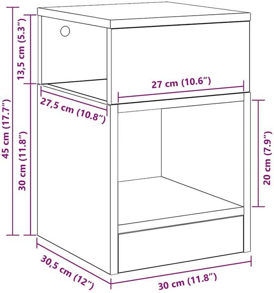vidaXL Beistelltisch 2 pcs Beton Grau 30,5 x 30 x 45 cm Holzwerkstoff 890903 Bild 12