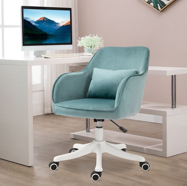 Bürostuhl mit Massagefunktion 57 x 70 x 78-86 cm in Grün – höhenverstellbar, mit Armlehnen und Lendenkissen
