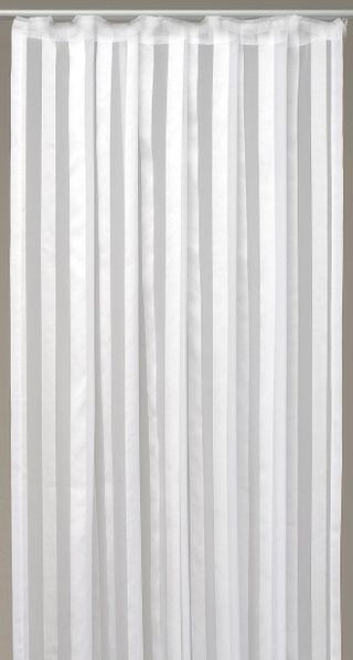 Dekoschal Gardine Vorhang Streifen halbtransparent Auswahl: Universalband 140x 245cm weiß - perlweiß