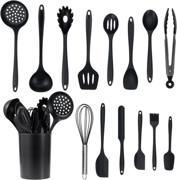 Youyijia Küchenorganizer-Set 15-teiliges Silikon Küchenutensilien Set