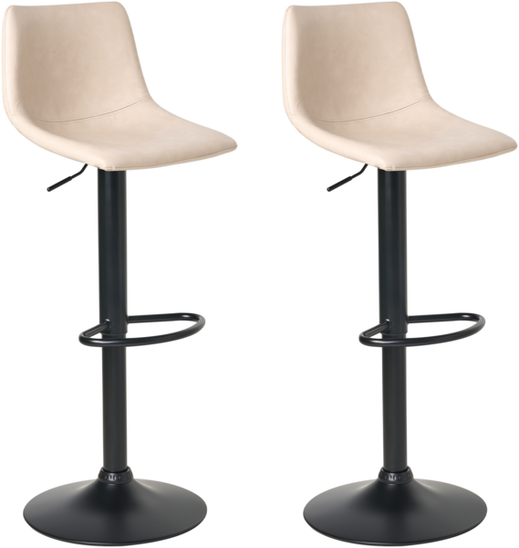 Set mit 2 Barhockern LEBRIJA Kunstleder drehbar Hellbeige