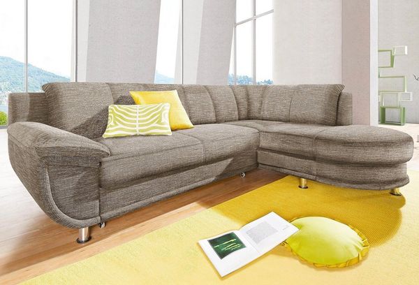 TRENDMANUFAKTUR Ecksofa Rondo, zeitlos und elegant, bequem, L-Form, wahlweise mit Federkern, wahlweise mit Bettfunktion